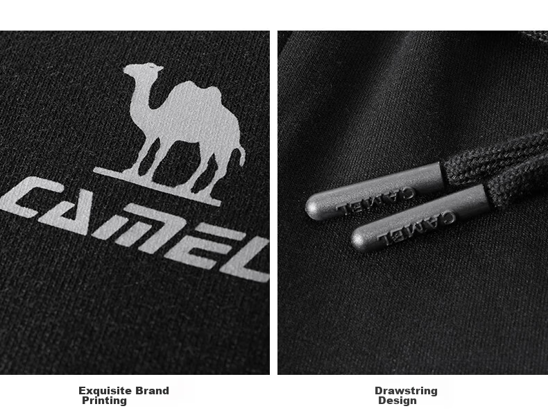 Спортивный костюм CAMEL для мужчин, с воротником-стойкой, длинным рукавом, две части, модель 7C1226L5464, цвет Phantom Black, размер XL