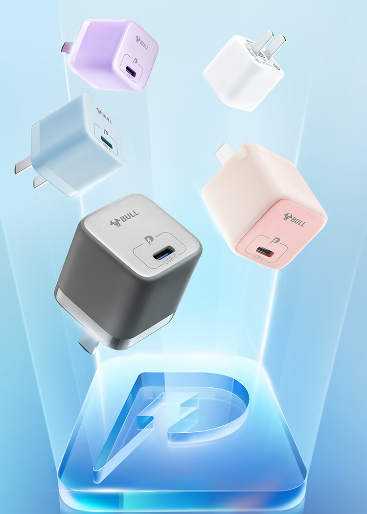 Сетевое зарядное устройство BULL PD20W GNV-AF120 для Apple iPhone 15/14/13/12/11/X/8, быстрая зарядка 20 Вт, черный