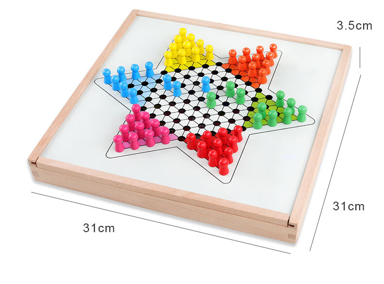 巧之木（QZM）儿童跳棋飞行棋五子棋多功能桌游戏棋盘牌类亲子玩具男女孩礼物 磁性折叠围棋