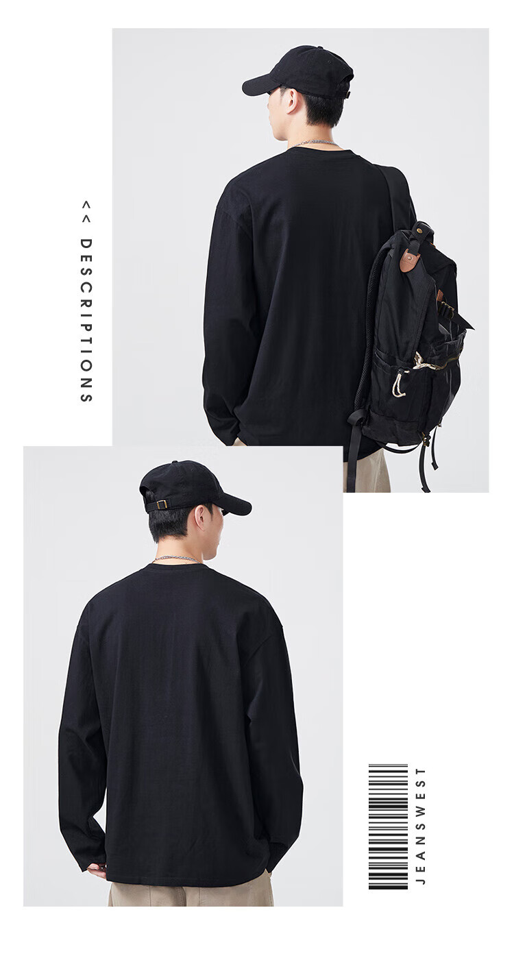 Мужская футболка с длинным рукавом Jeanswest, модный принт, повседневная, универсальная, свободная, белая, 2XL