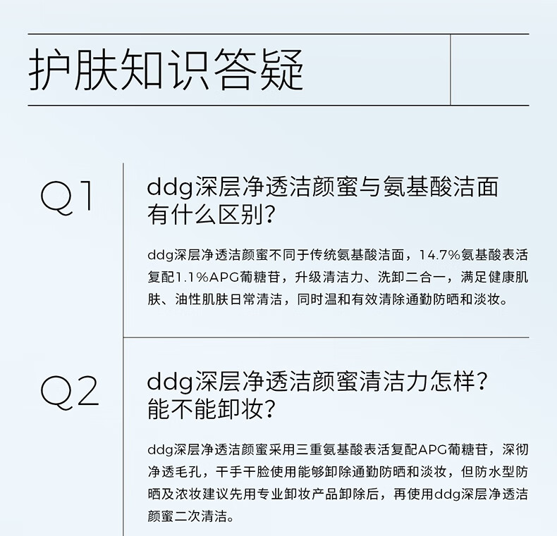 ddg 蓝胖子洁颜蜜氨基酸洗面奶清洁毛孔控油洗卸二合一温和洁面200ml