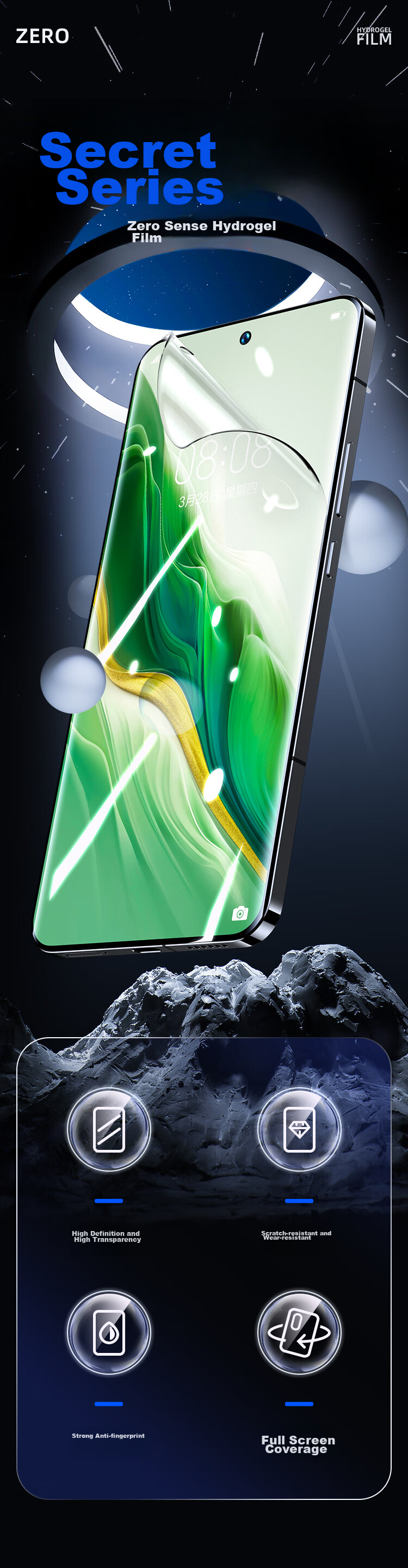 Защитная гидрогелевая пленка Yisika для Honor Magic6, 2 шт., полноэкранная, противоударная, антицарапина, антиотпечатки