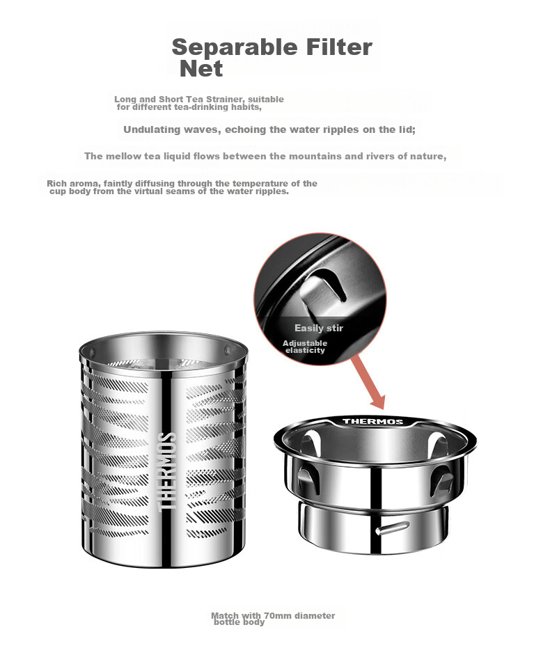 Термос THERMOS Water Pattern Hiker Edition 400мл, портативный, с двойными стенками, синий