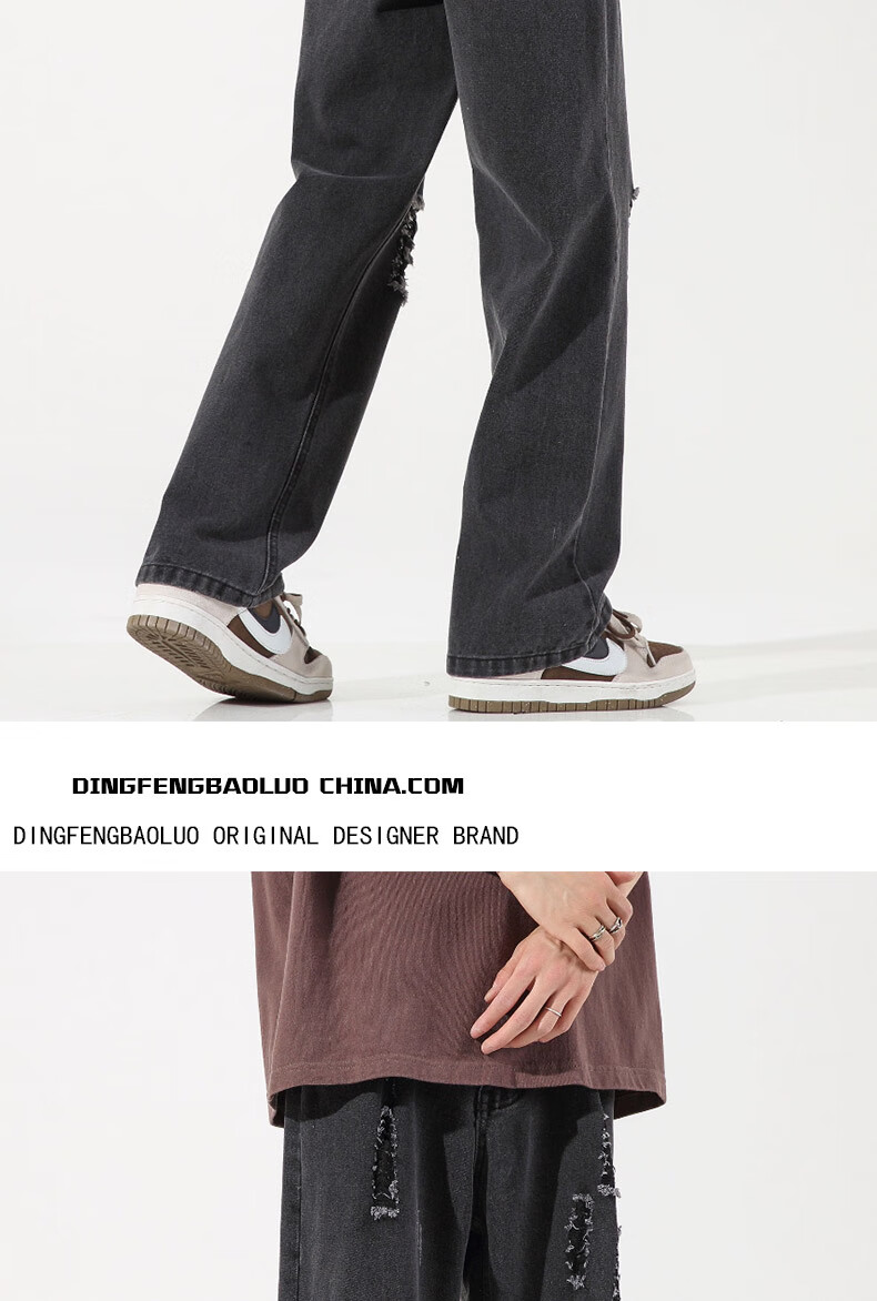 Джинсы Dingfengbaoluo мужские, весна-осень, свободные, прямые, K521, черные, 2XL