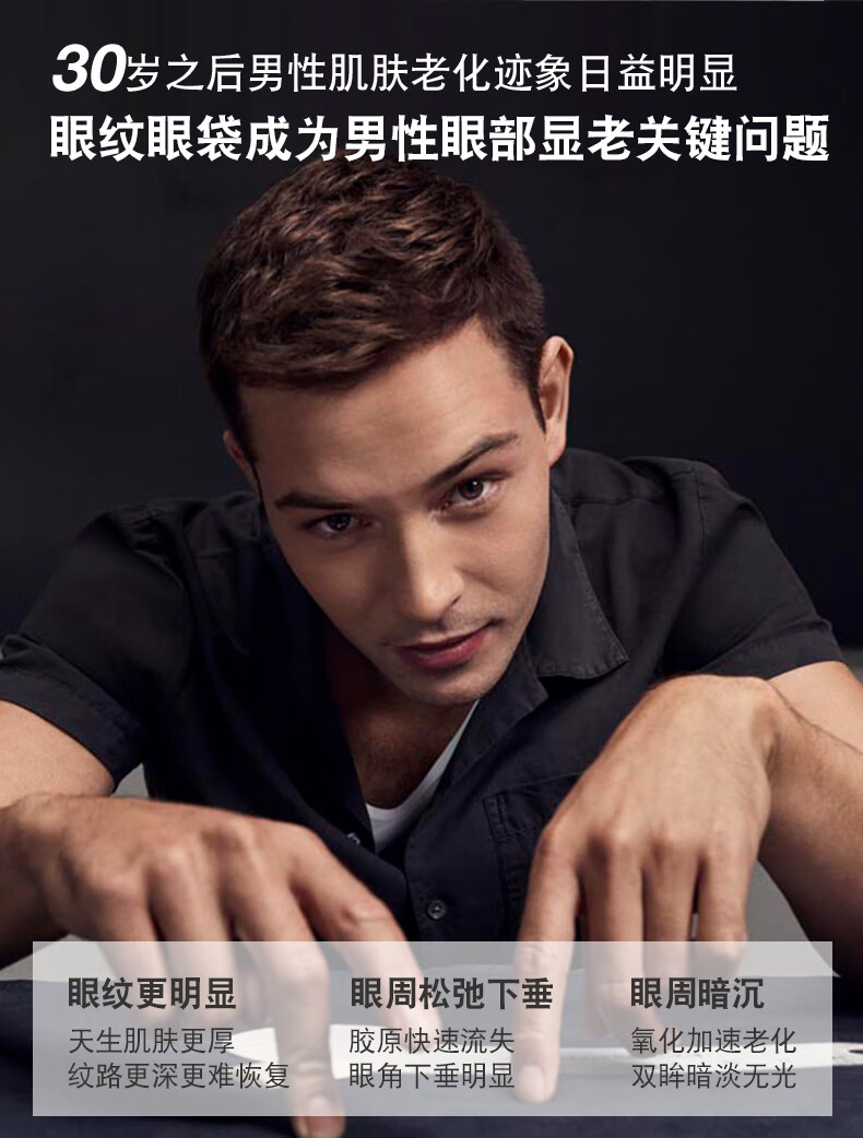 朗仕LAB锋范抗皱紧致精华眼霜15ml淡化细纹提拉紧致抗皱眼霜男士护肤