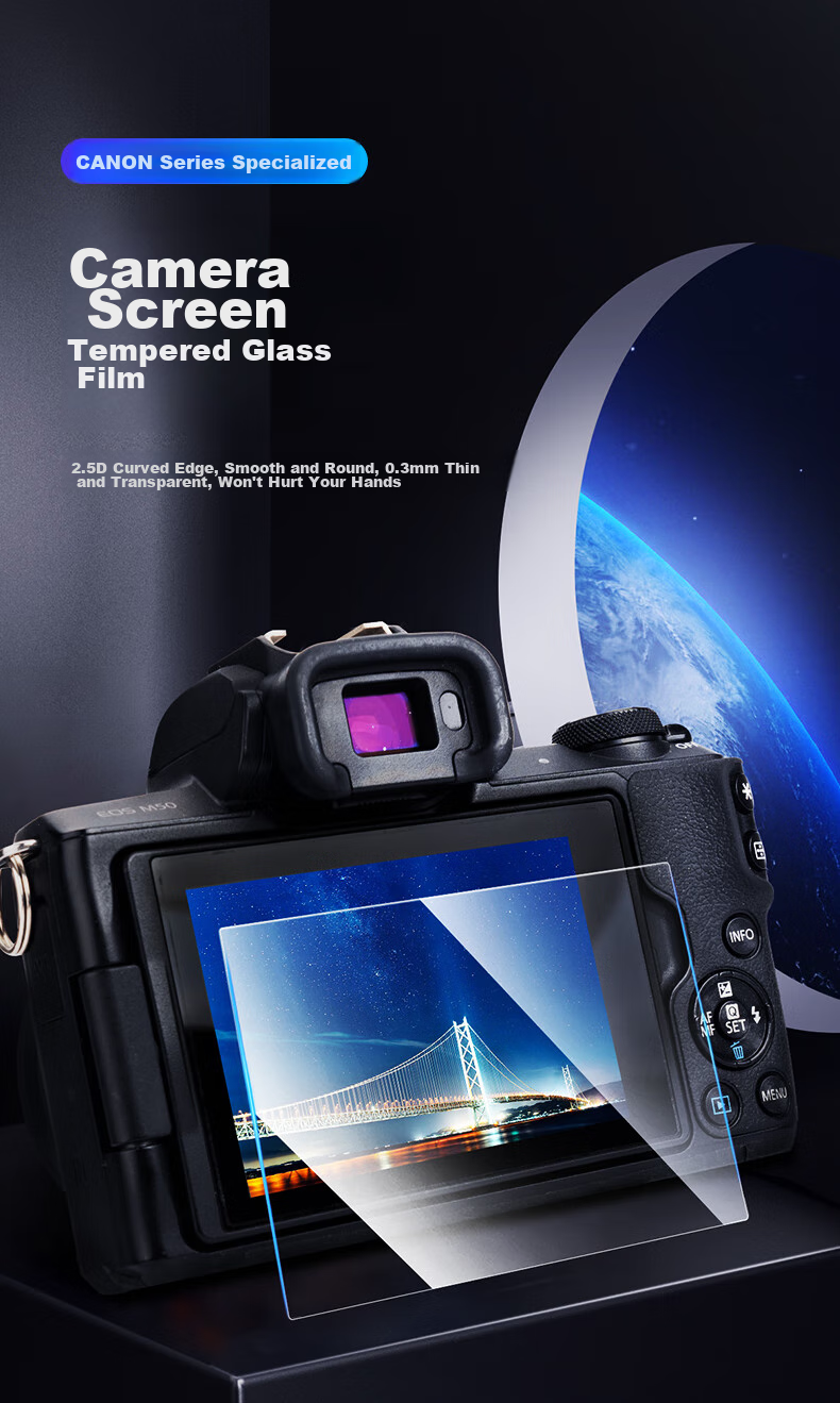 Защитное стекло JJC для камеры Canon M6 Mark II, M50, M50II, M100, G1X3, G5X2, G7X2