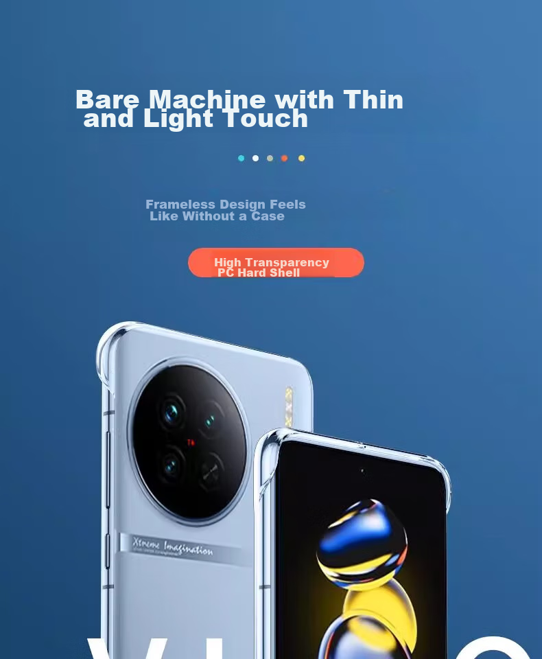 Чехол для телефона ZHIWEISHI для Vivo IQOO 12, ультратонкий, полностью прозрачный, безрамочный, жесткий корпус, ударопрочный, простой дизайн