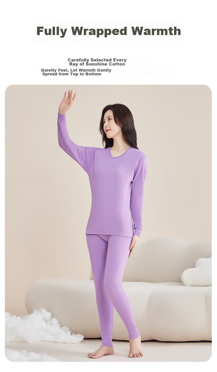 Комплект мужского термобелья Hodohome Autumn And Winter, из 100% хлопка, для мужчин среднего возраста и пожилых, размер L 170/95, цвет Xuanqing
