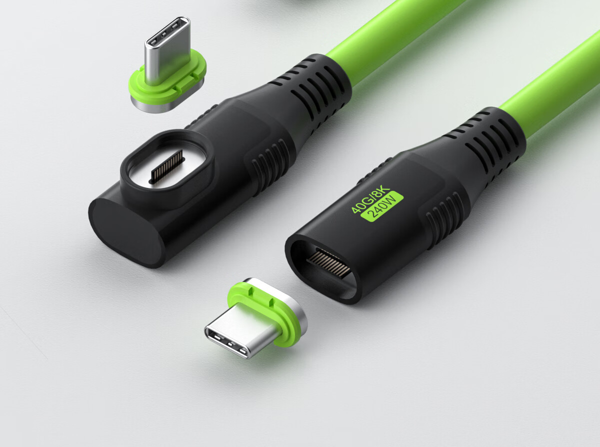 Кабель Hagibis Type-C USB4 Thunderbolt 4, 240 Вт PD, 40 Гбит/с, 8K/60 Гц, 1 м, зеленый