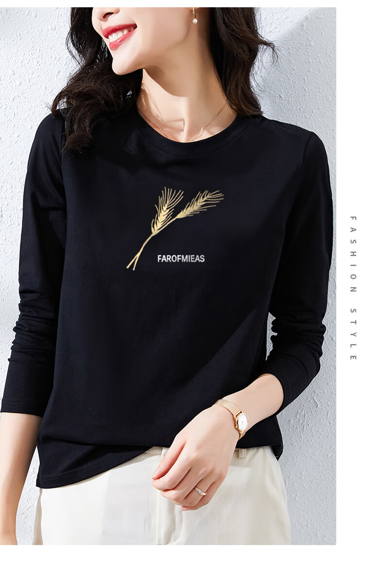 Женская футболка Jeanswest, осень, хлопок, мягкая, с принтом, Лонгслив, белая, размер L