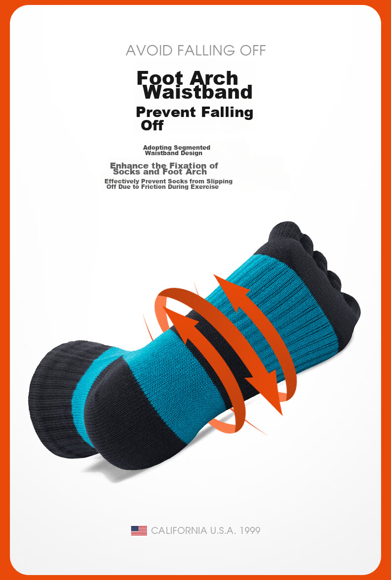 Носки TFO Competition-Grade Five-Toe Outdoor Socks, дышащие носки для хайкинга, носки для скалолазания, мужские, светло-серые