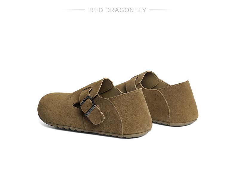 Женские туфли RED DRAGONFLY, осенне-зимние, на плоской подошве, с круглым носком, винтажный стиль, артикул WBB34453, цвет верблюжий, размер 37