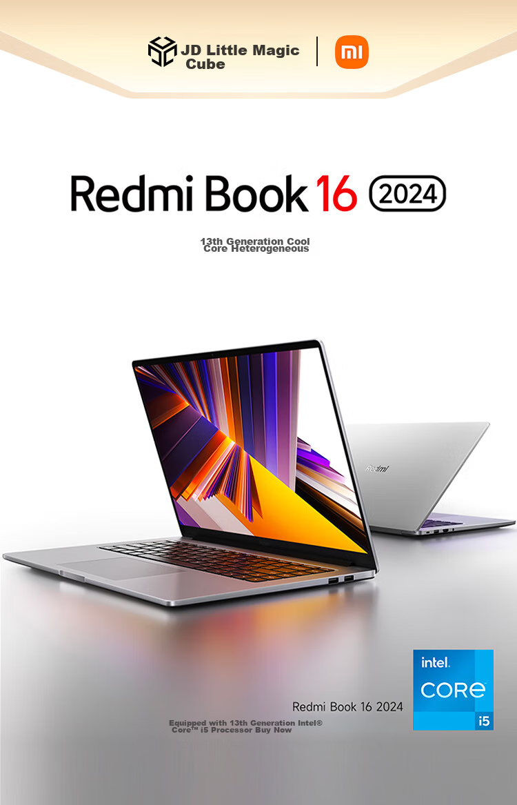 Ноутбук MI RedmiBook 16, 16-дюймовый, Intel Core i5, 16 ГБ ОЗУ, 1 ТБ SSD, Windows 11