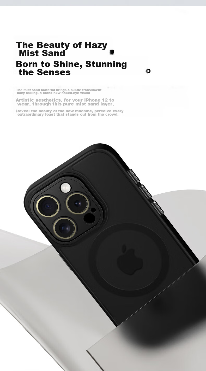 Чехол KEKLLE для iPhone 12 Pro Max, Магнитный, Противоударный, Защитный, Полупрозрачный, Черный