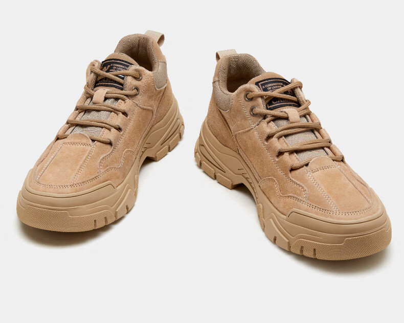Кроссовки мужские CAMEL Retro Outdoor Hiking Workwear Casual Low-Top Shoes, G13A342170, Хаки, Размер 38