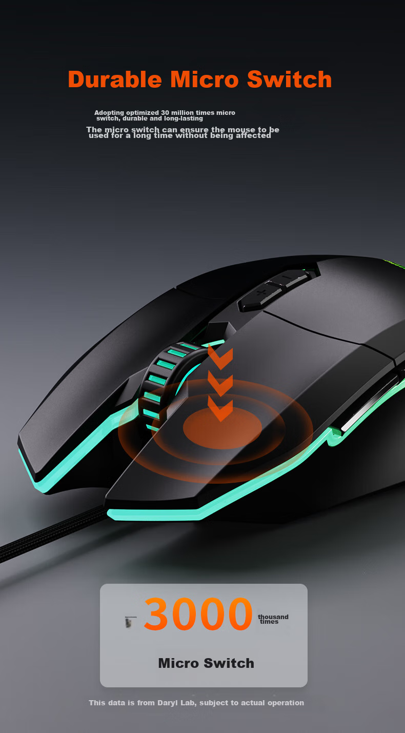 Игровая мышь DAREU EM910, проводная, RGB подсветка, 75г, Ice Crystal Blue