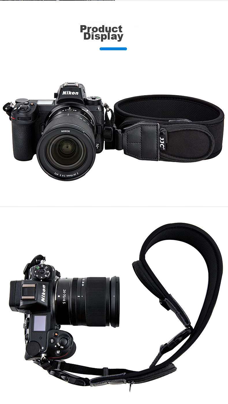 Ремень для камеры JJC NS-Q2, наплечный ремень для DSLR и беззеркальных камер, совместимый с Canon, Nikon, Sony, Fuji, черный