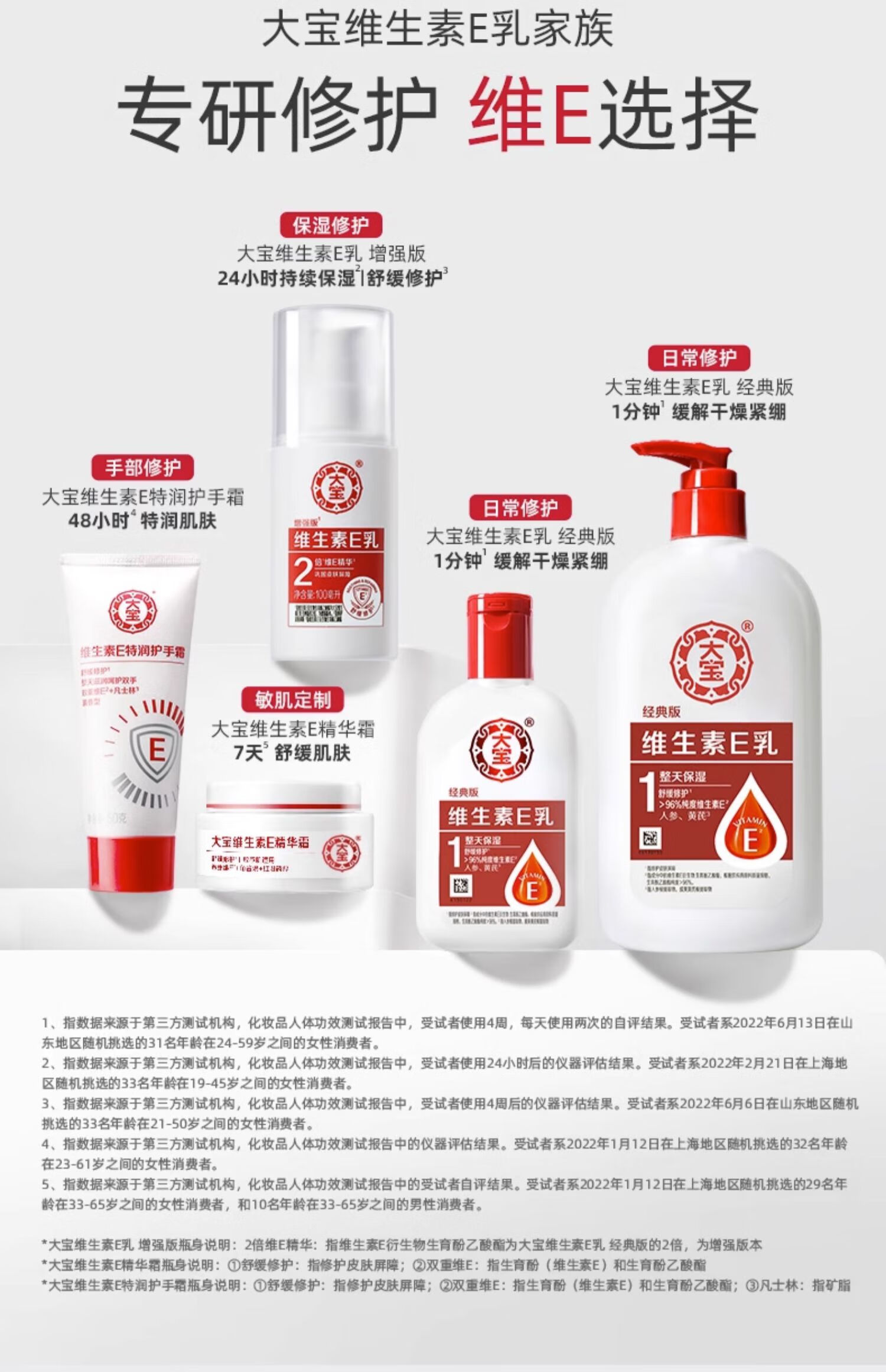 大宝 维生素e乳 身体乳擦脸素颜乳液保湿补水维E护手大容量男女 维生素E乳300ml*2