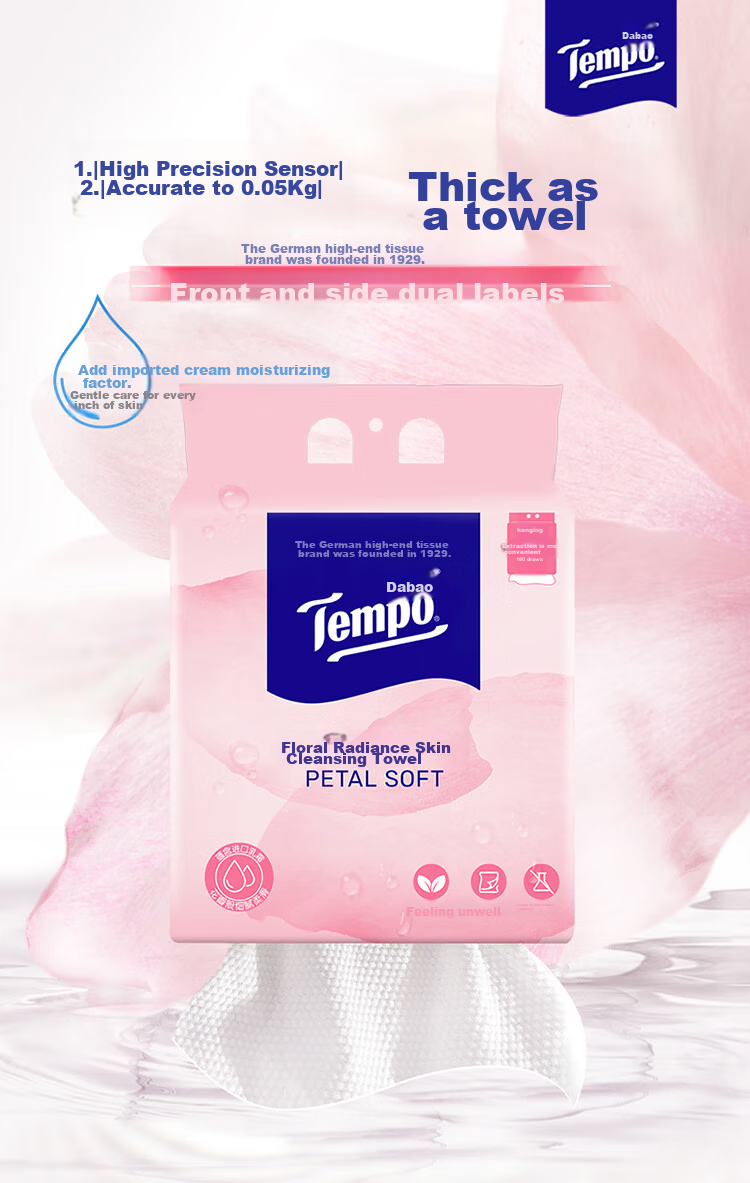 TEMPO Бумажные полотенца для лица, 160 шт., XL, одноразовые, ультрамягкие, для ухода за кожей, для младенцев
