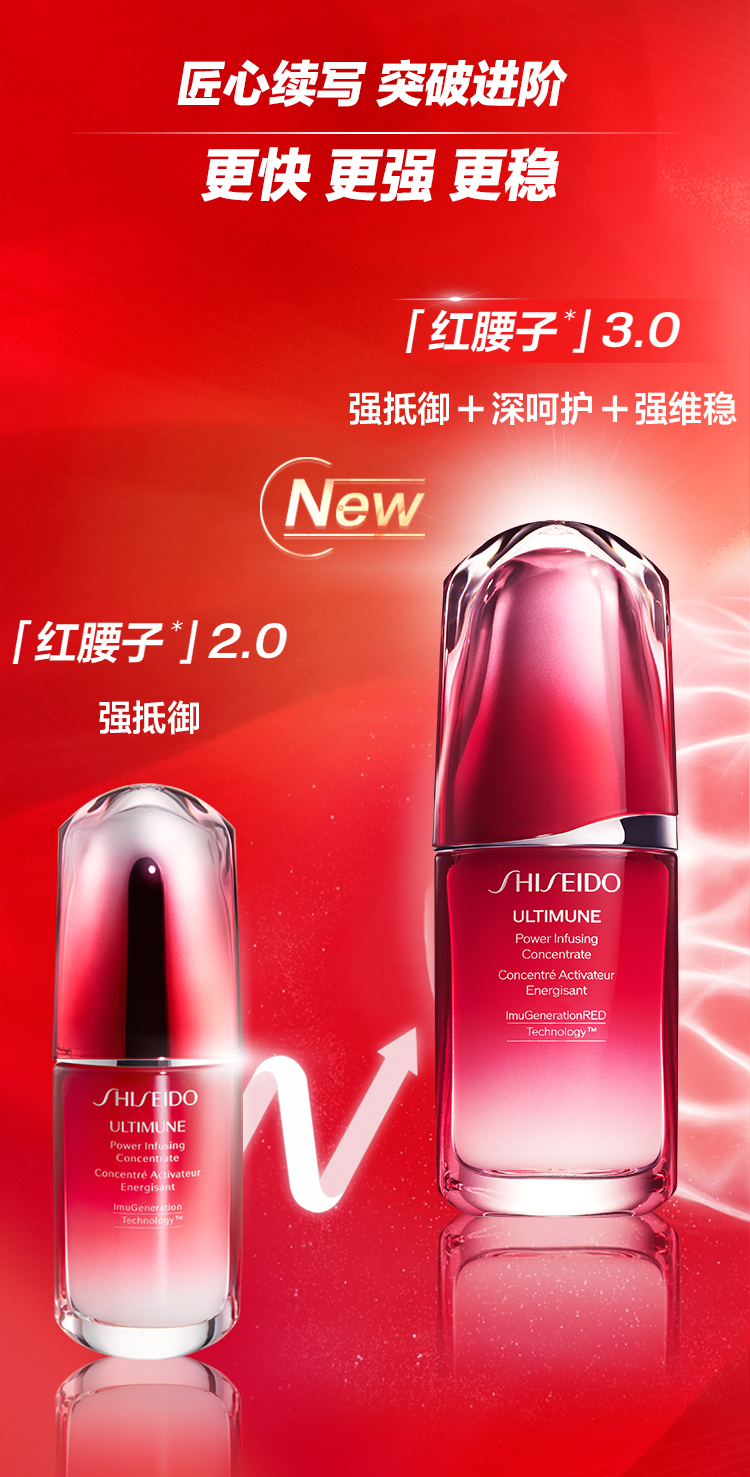 资生堂（Shiseido）第三代红妍肌活精华露50ml 红腰子精华换季修护维稳淡泛红闭口缩毛孔