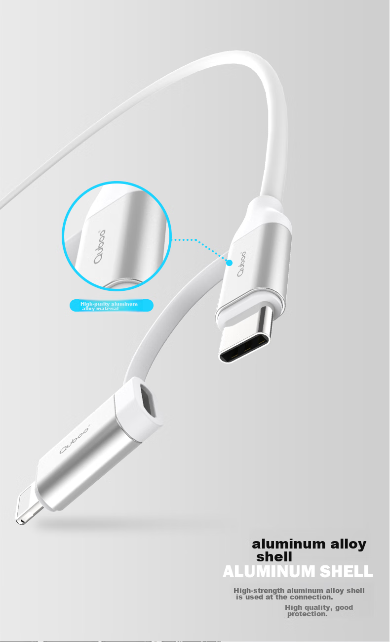 Кабель Quboo QX-06 Type-C, 3 в 1, для быстрой зарядки и передачи данных, TPE, 1м, черный