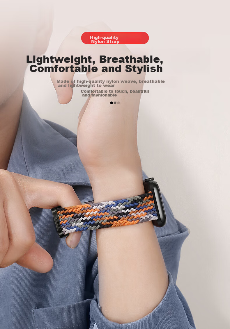 Ремешок BHO для Apple Watch Series 11/Ultra3/S10/SE3, плетеный нейлоновый ремешок с магнитной застежкой