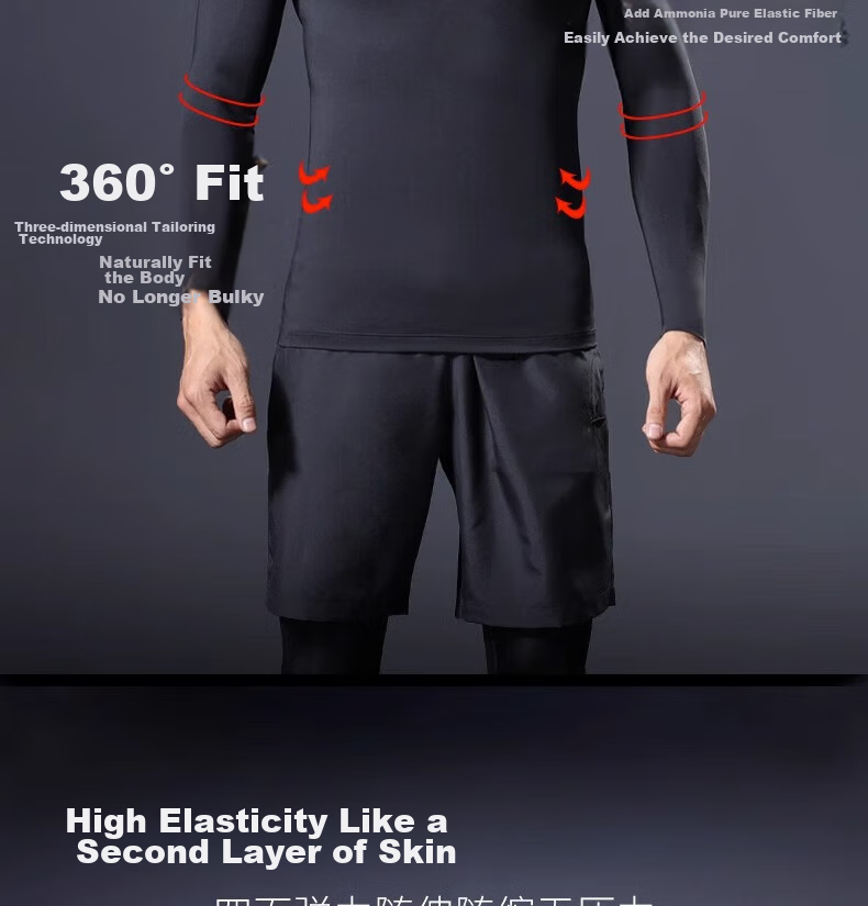 Спортивная компрессионная футболка с длинным рукавом Li-Ning для мужчин, быстросохнущая, для фитнеса, йоги, бега, осени 2023, черная, размер 2XL
