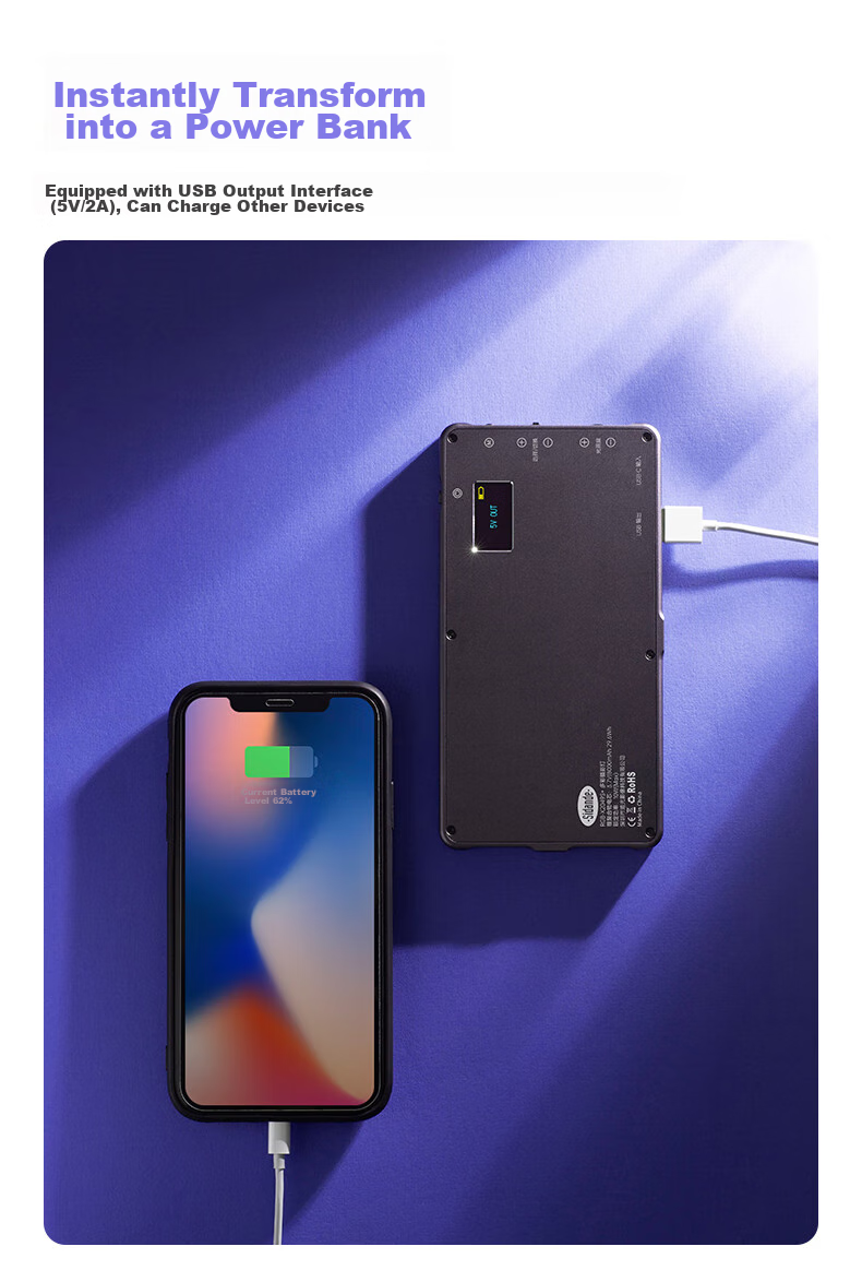 Портативный светодиодный заполняющий свет Sidande X2049S+ с RGB, ручной заполняющий свет для фотосъемки, карманный светодиодный фонарь, полноцветный портативный RGB-камера заполняющий свет, освещение для фото- и видеосъемки для обзоров магазинов и наружной съемки