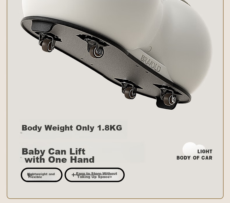 Детский электромобиль BRAVOLD Peanut Car, бежевый, для детей от 1 года до 3 лет, максимальная нагрузка 25 кг
