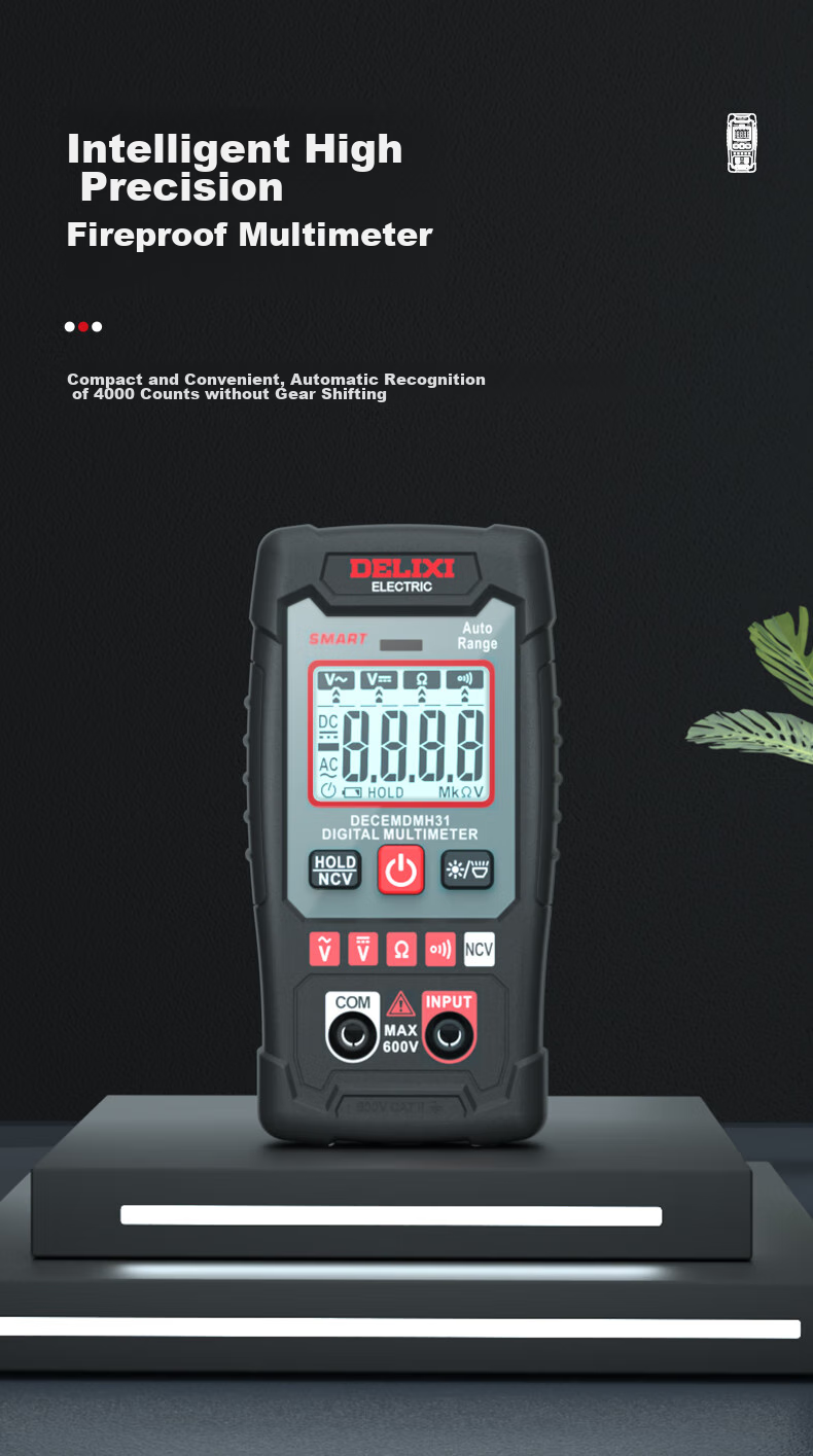 DELIXI ELECTRIC Цифровой мультиметр H31, мини, умный, с защитой от перегорания, бесконтактное измерение напряжения NCV
