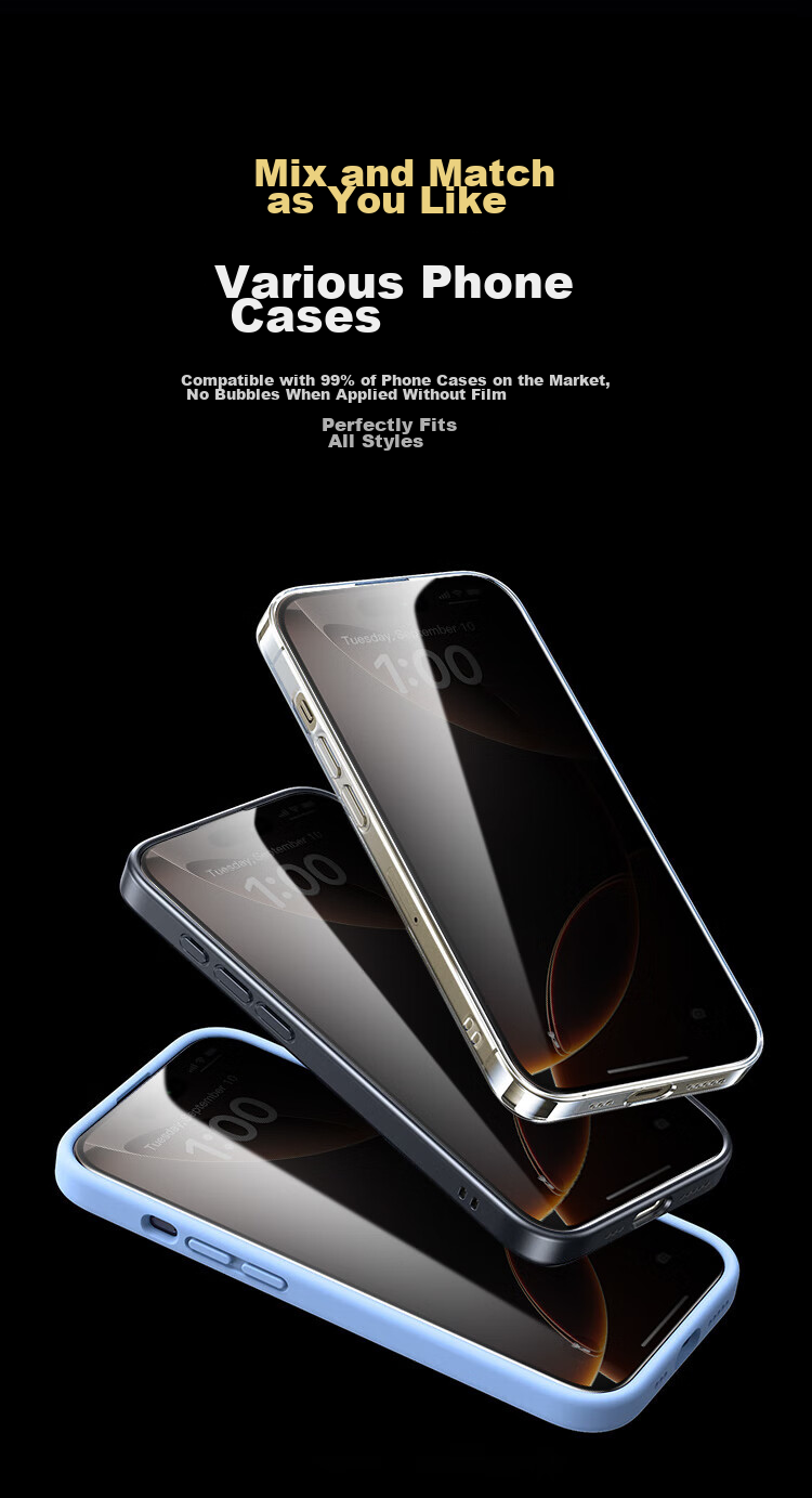 Защитное стекло KOOLIFE для Apple iPhone 16 Pro, противоударное, антибликовое, с защитой от отпечатков пальцев, полное покрытие