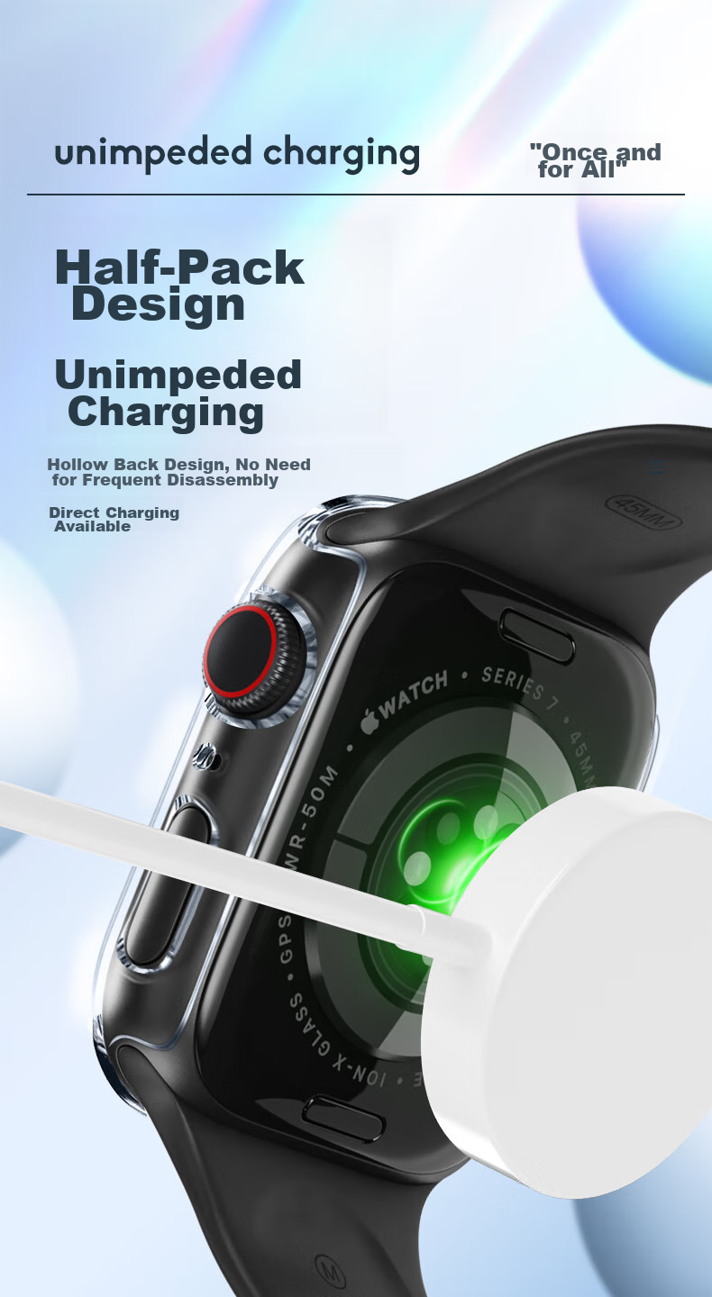 Защитный чехол BHO для Apple Watch Series 11/10, с защитным стеклом, полузакрытый, интегрированный чехол для iWatch S9/8/7/6/SE3/2, черный
