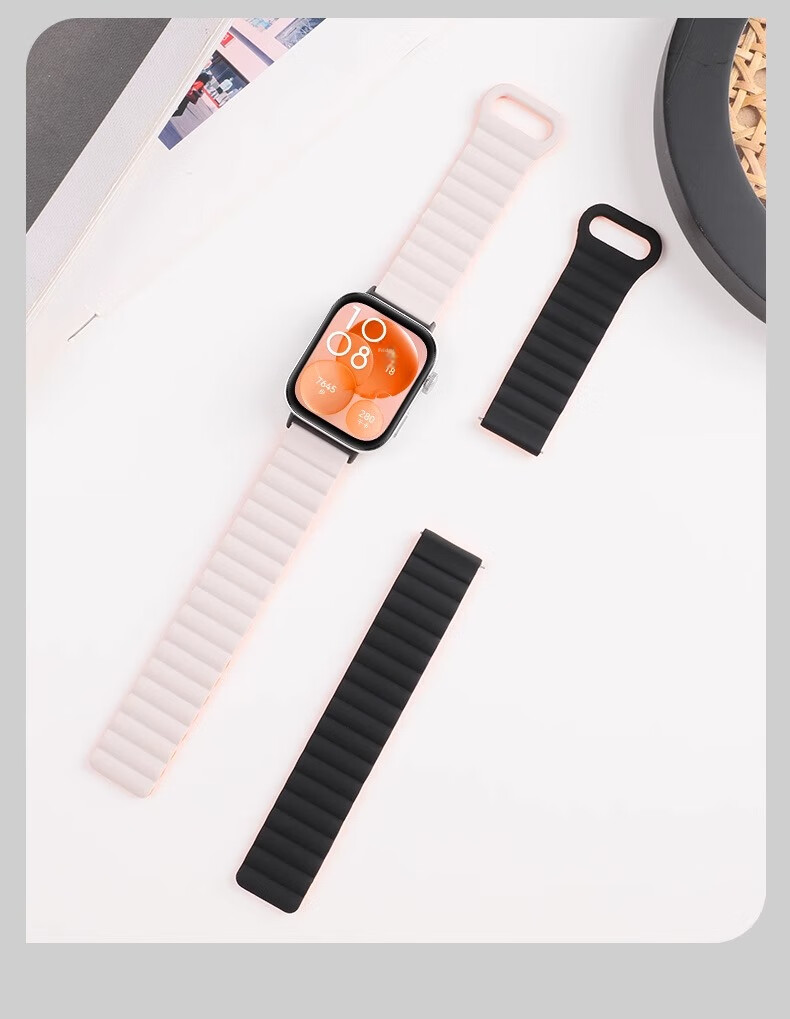 Ремешок Iboann для Huawei Watch Fit 3/4 Pro, силиконовый, магнитный, спортивный