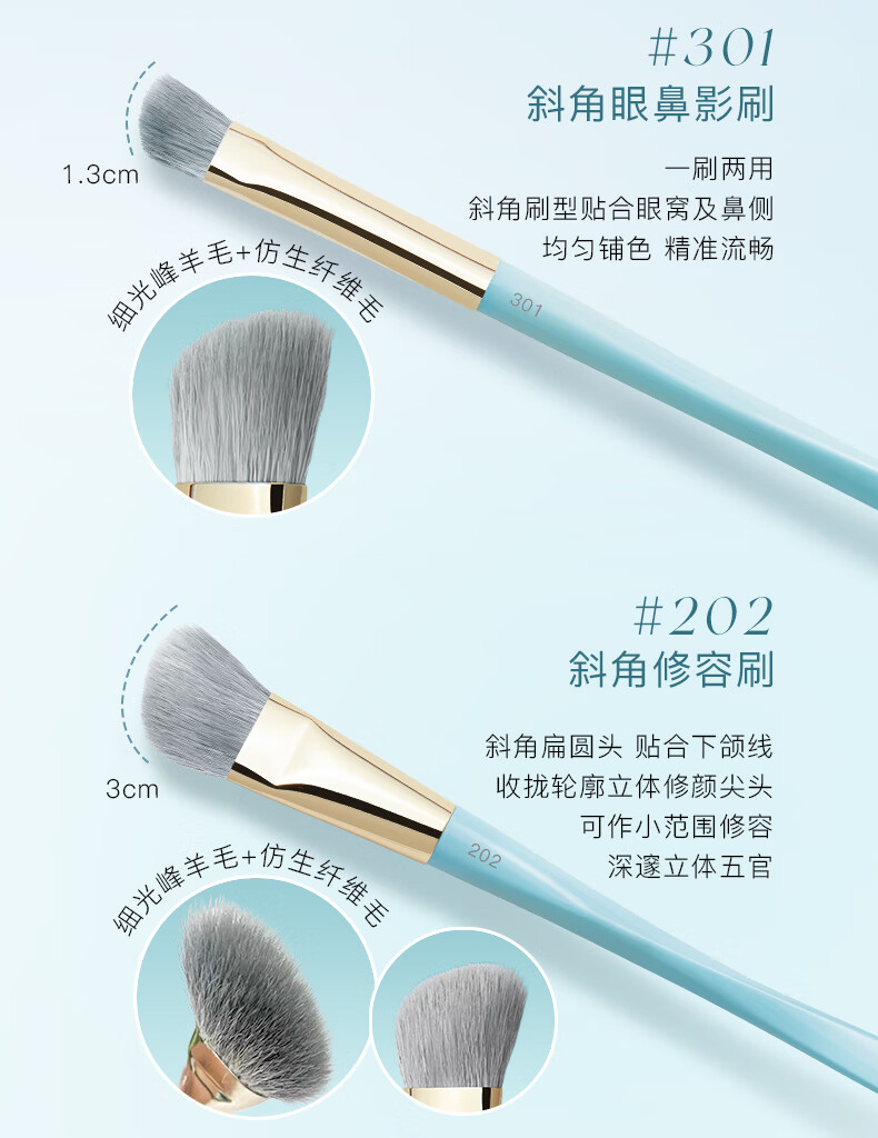 彩棠（TIMAGE）七夕礼物101扁弧形粉底化妆刷粉底修容腮红遮瑕眼影化妆刷