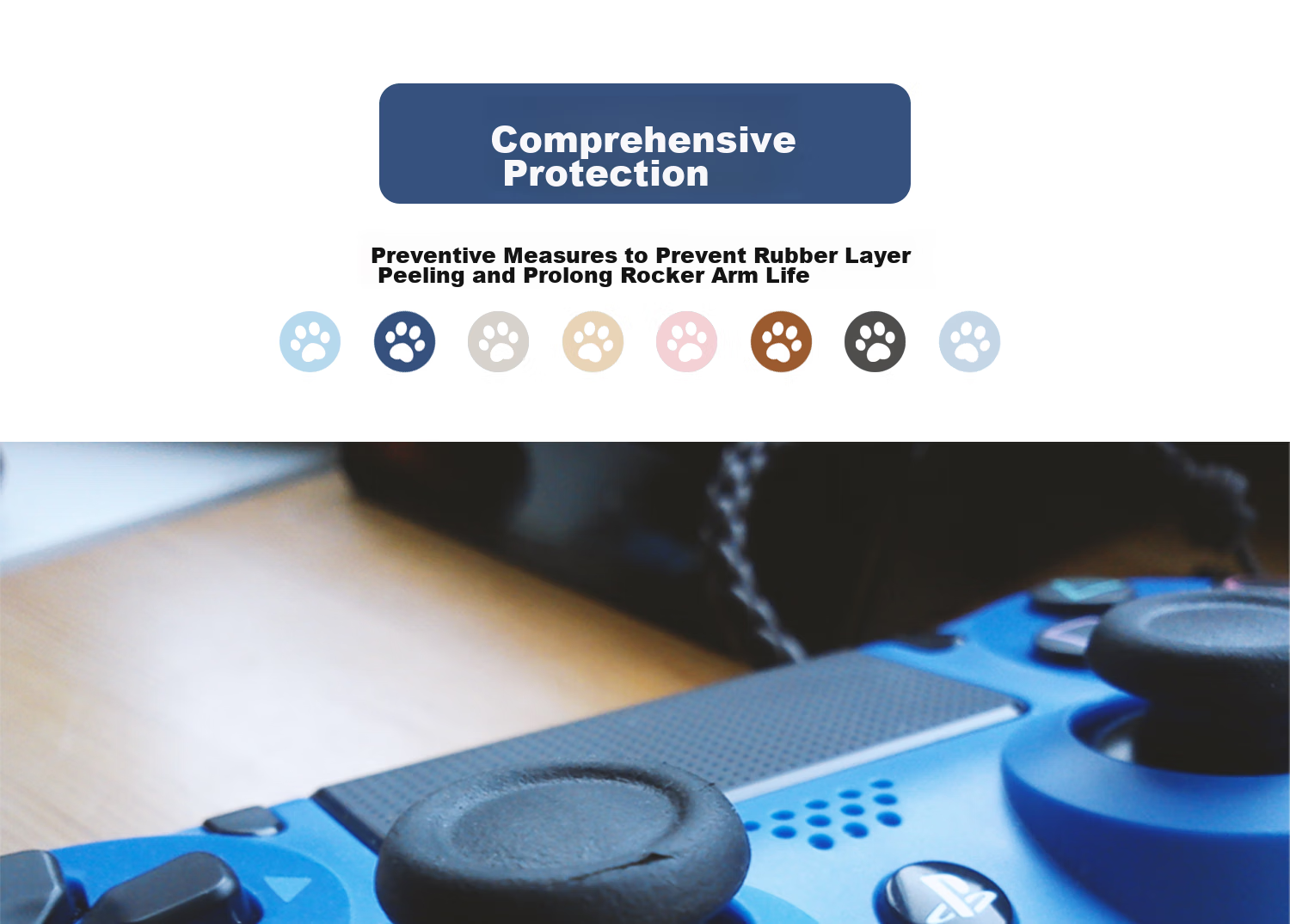 Чехол для джойстика Jixiang PS4/PS5/NS Pro, силиконовые накладки с дизайном "Кошачья лапка", розово-голубой