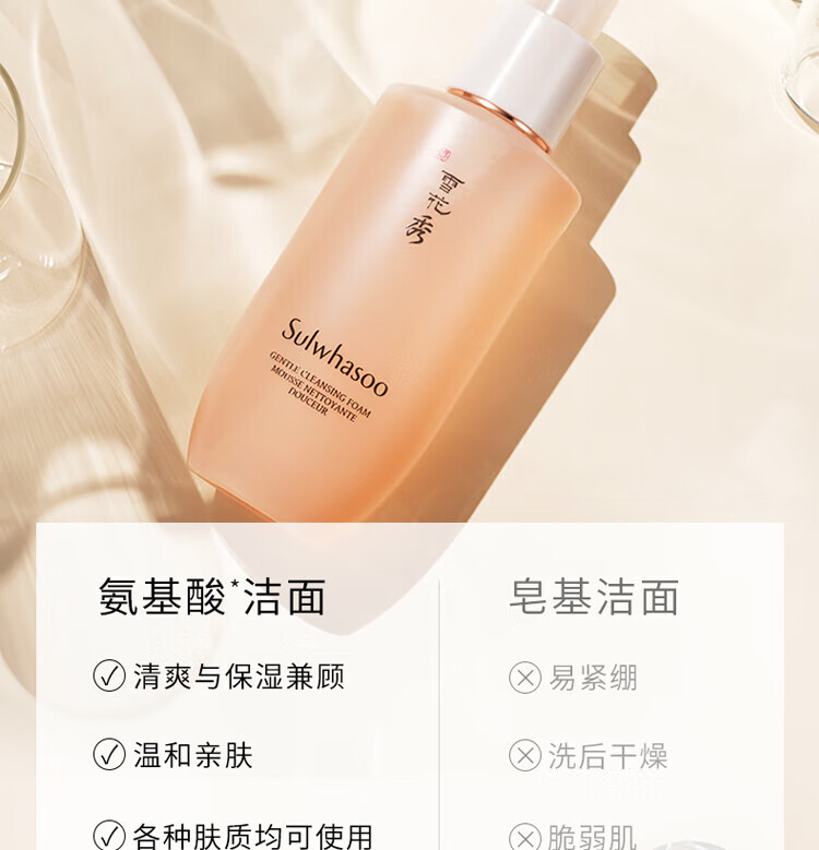 雪花秀（SULWHASOO） 洗面奶洁面乳顺行氨基酸男女洁颜乳深层清洁不紧绷温和微细泡沫 顺行氨基酸洗面奶200