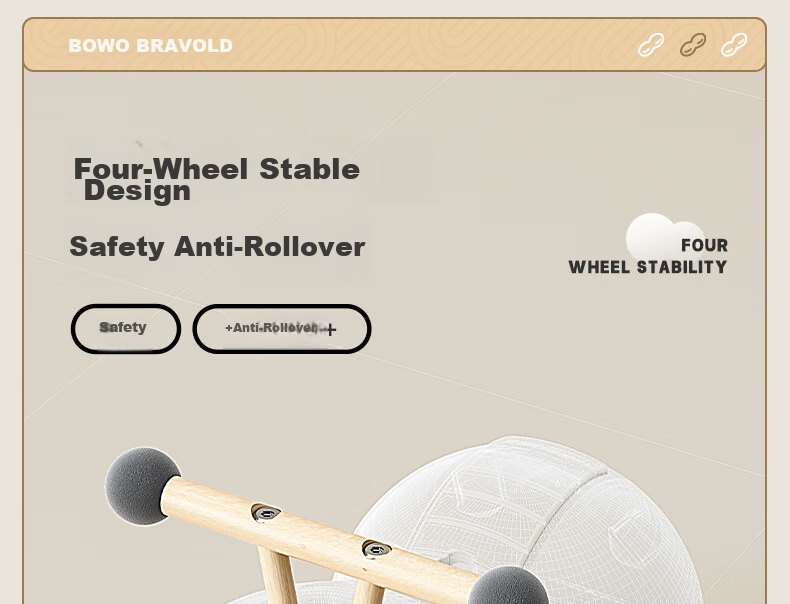 Детский электромобиль BRAVOLD Peanut Car, бежевый, для детей от 1 года до 3 лет, максимальная нагрузка 25 кг