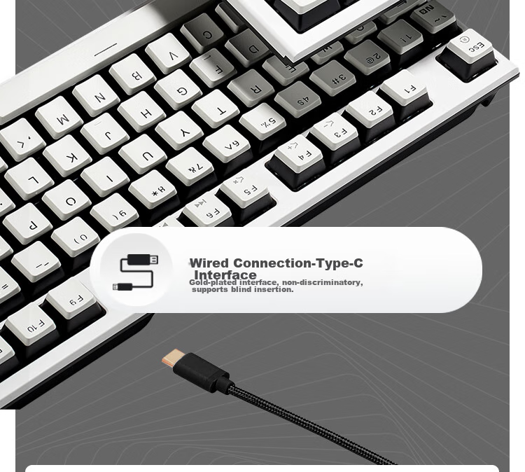 Игровая механическая клавиатура Hyeku X3Pro с беспроводным подключением Bluetooth, 87 клавиш, сменные кейкапы PBT, подставка для рук, черный