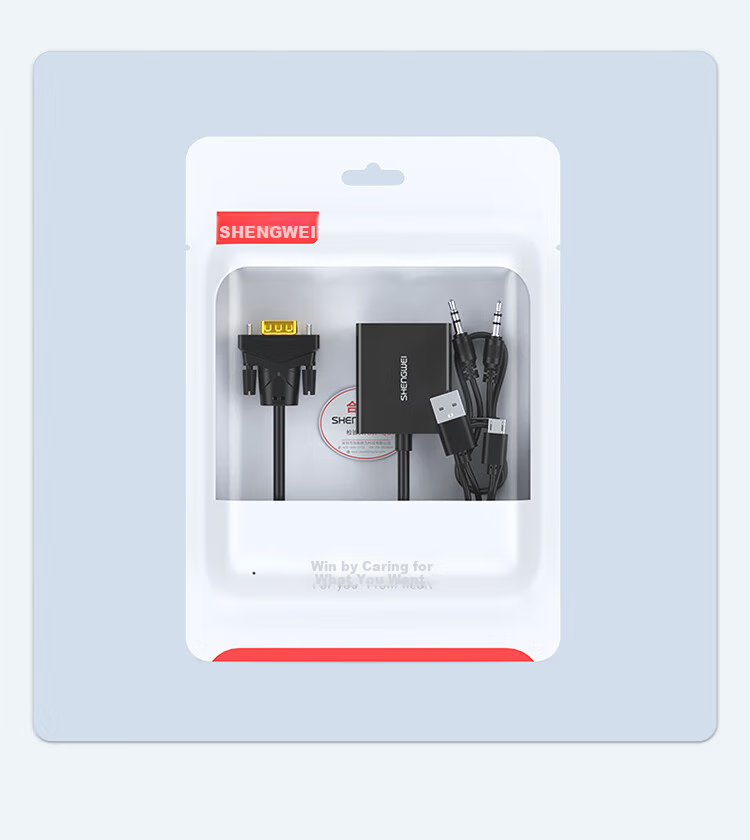 Shengwei VGA - HDMI адаптер с аудио и питанием, 1080P, черный, AVH1025G