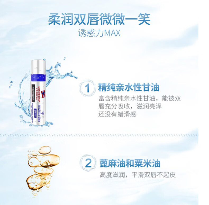 露得清（Neutrogena）护肤护唇润唇膏4g男女保湿滋润水嫩护理无色滋润保湿润唇膏 护肤润唇膏4g*2