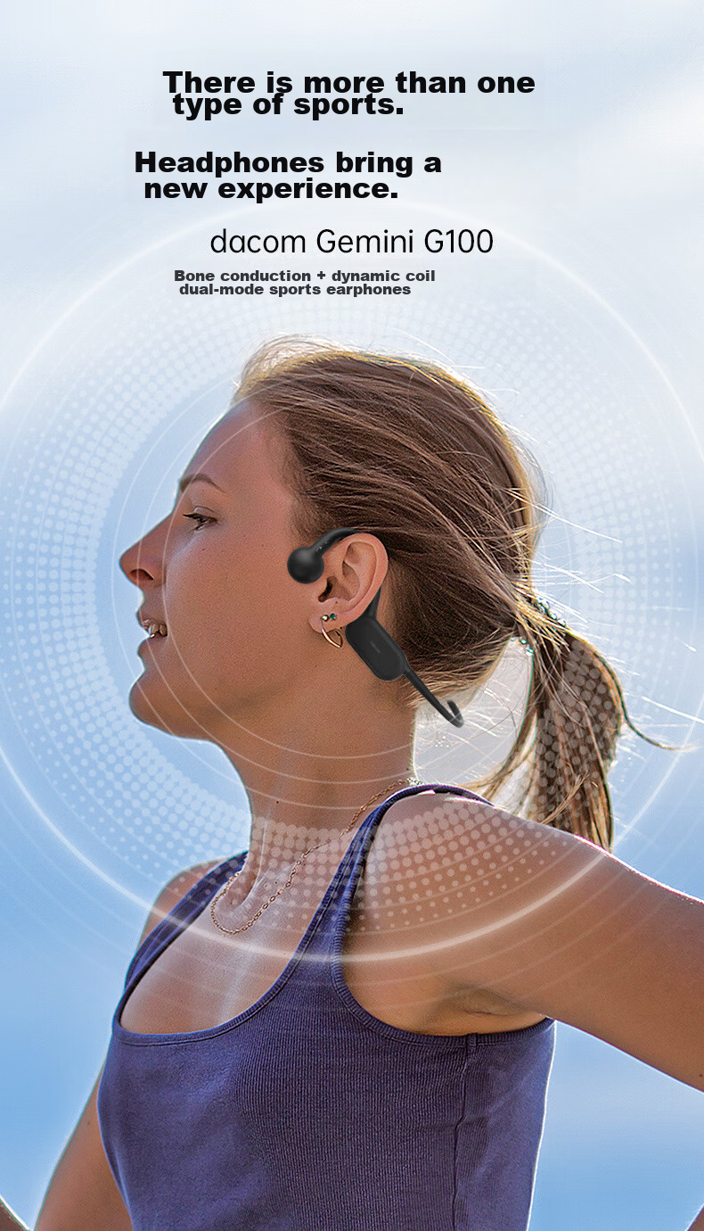 Беспроводные наушники Dacom G100 с костной проводимостью, спортивные Bluetooth-гарнитуры, шейный ободок, шумоподавление, совместимы с Apple, Huawei, Xiaomi