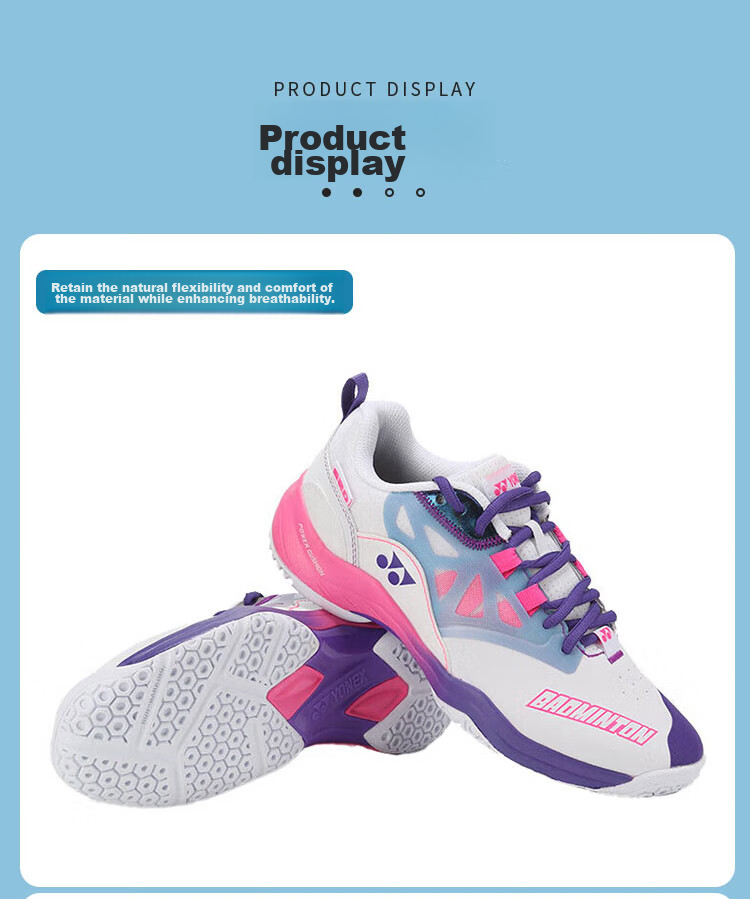 Кроссовки для бадминтона YONEX SHB101CR, мужские и женские, с амортизацией Power Cushion, для начинающих, размер 43, белый/синий