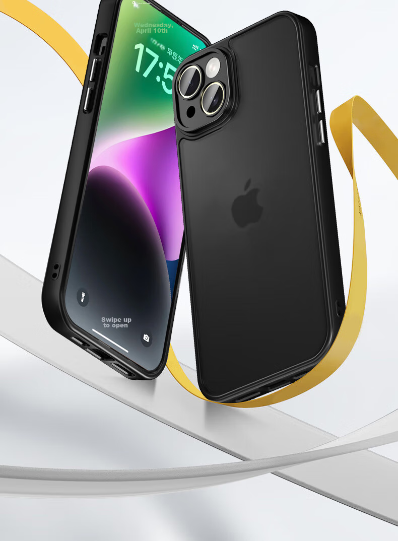 Противоударный чехол KEKLLE для iPhone 14 Plus, силиконовый, матовый, черный