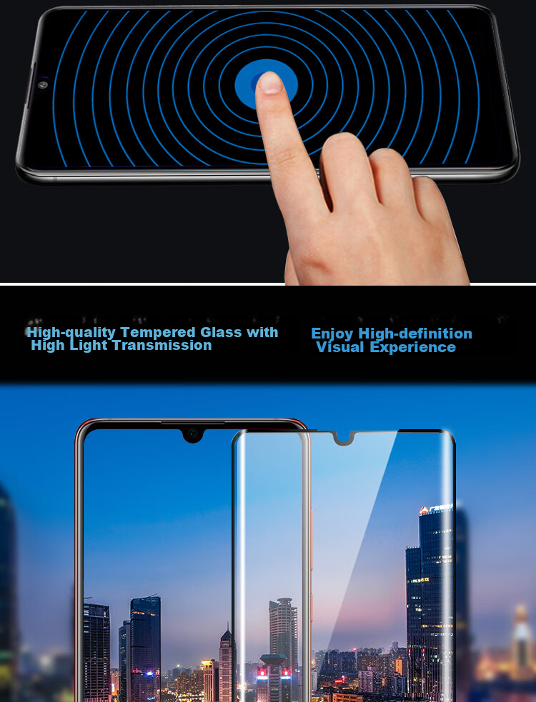 Закаленное стекло HotFire для Huawei P30, полноэкранная защитная пленка, черное