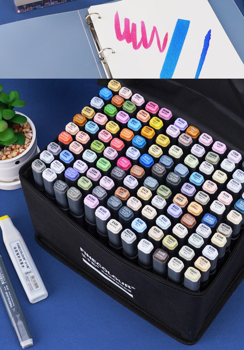 Маркеры FINECOLOUR 120 цветов
