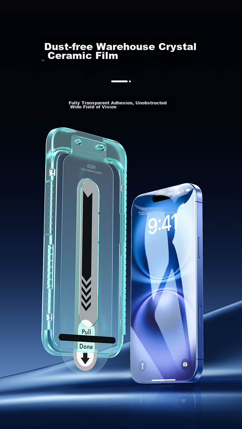 Защитное стекло ESR для iPhone 16, комплект 2 шт., прозрачное