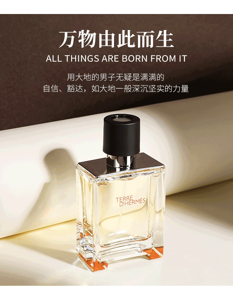 爱马仕（HERMES）大地男士淡香水100ml 木质香调 优雅绅士法国原装进口 
