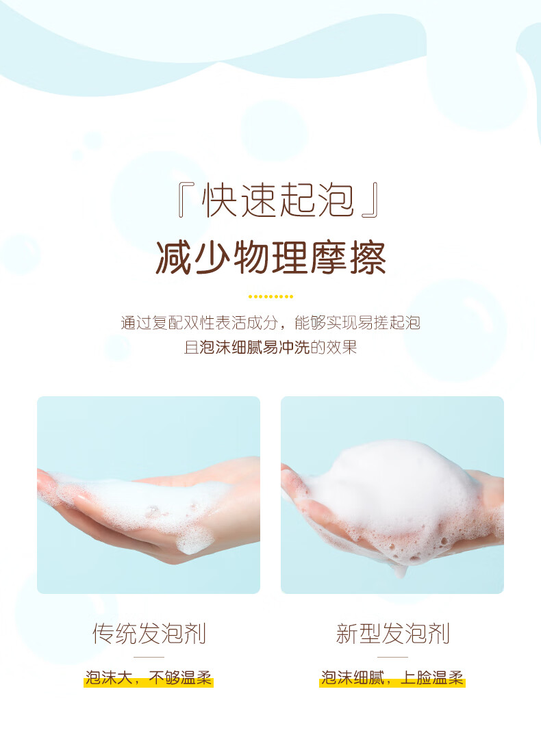 小迷糊 氨基酸大瓶洗面奶男女深层清洁洁面乳300ml