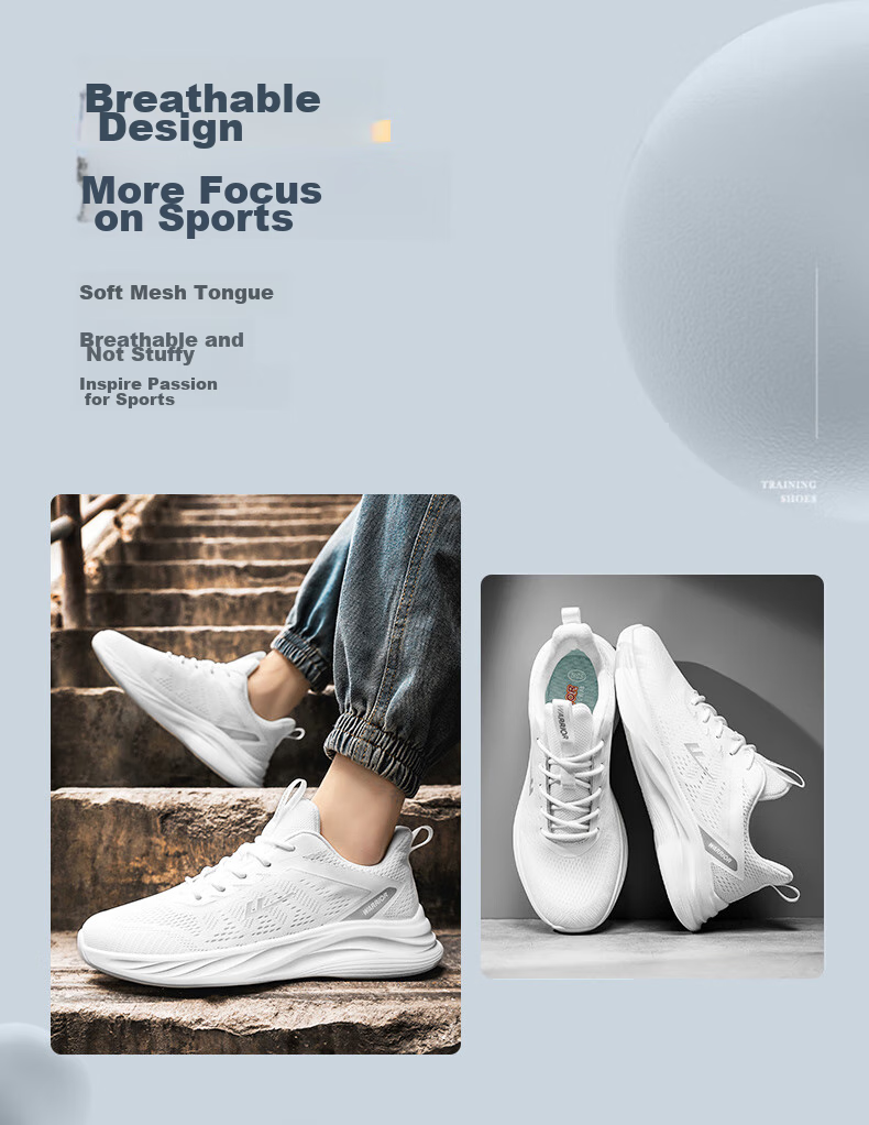 Кроссовки Warrior Official Sports Shoes для мужчин, осенние дышащие кроссовки из сетки, легкие повседневные беговые кроссовки с мягкой подошвой, черные, размер 43