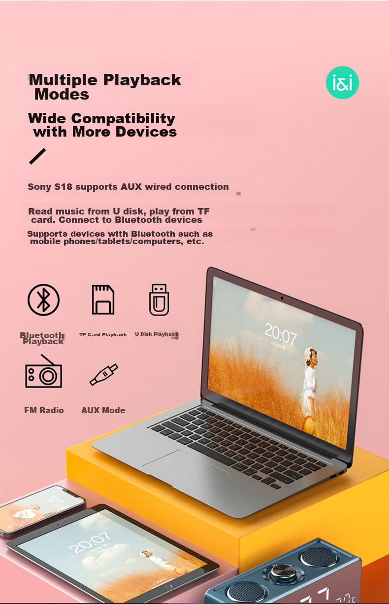 Портативная колонка Soaiy S18 Bluetooth, для домашнего использования, с функцией будильника, наружный сабвуфер, радио с разъемом для карт, усилитель для танцев, креативный дизайн, коралловый серый